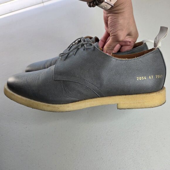Common Projects Cadet Derby Dark Gray Pebble Grain Leather Shoes Size 47 main image 8